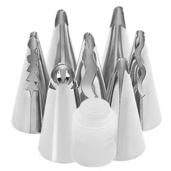 8Pcs/Set Korean Skirt Edge Nozzle Stainless Steel Pastry Cupcake Cream Icing Piping Nozzle Tip Cake Baking Decorating Tools