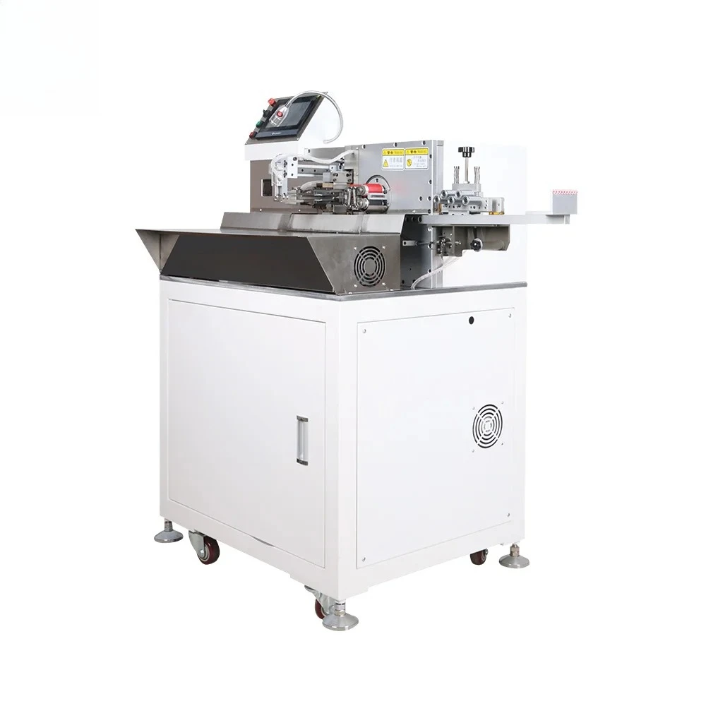 Brand New Fully Automatic Double-head Tinning Machine Roller Feeding Type HS-02Z8-L 3500W Wire Cutting and Stripping Machine