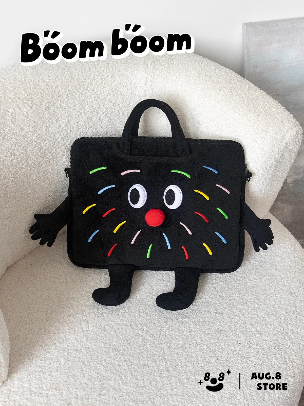 Imagem -02 - Bolsa Bonito do Portátil dos Desenhos Animados para Macbook 13.3 13.6 14 15 Macbook Pro 16 Dell Samsung Huawei 15.6 Ombro Bolsa Crossbody