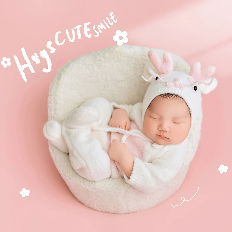 Dragon Outfit For Newborn Photo Knitted Dragon Hat Long Sleeve Jumpsuit Baby Girl Photography Clothes Pink Backdrop Blanket Prop