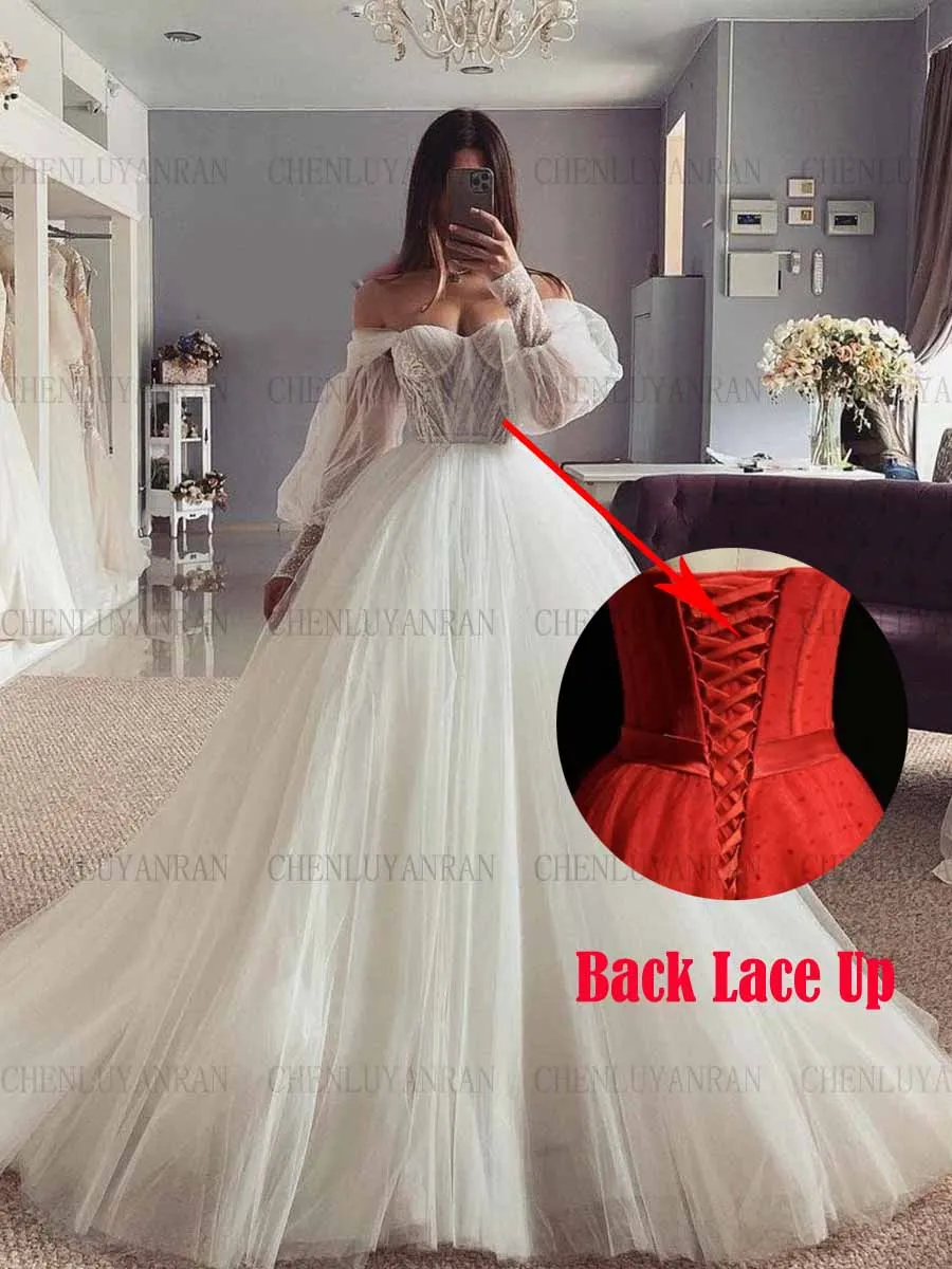 Boho Ivory Wedding Dresses Luxury Sweetheart Sexy Bride Gown Tulle Applique A-Line Elegant Dresses For Women 2023 robe de mariée