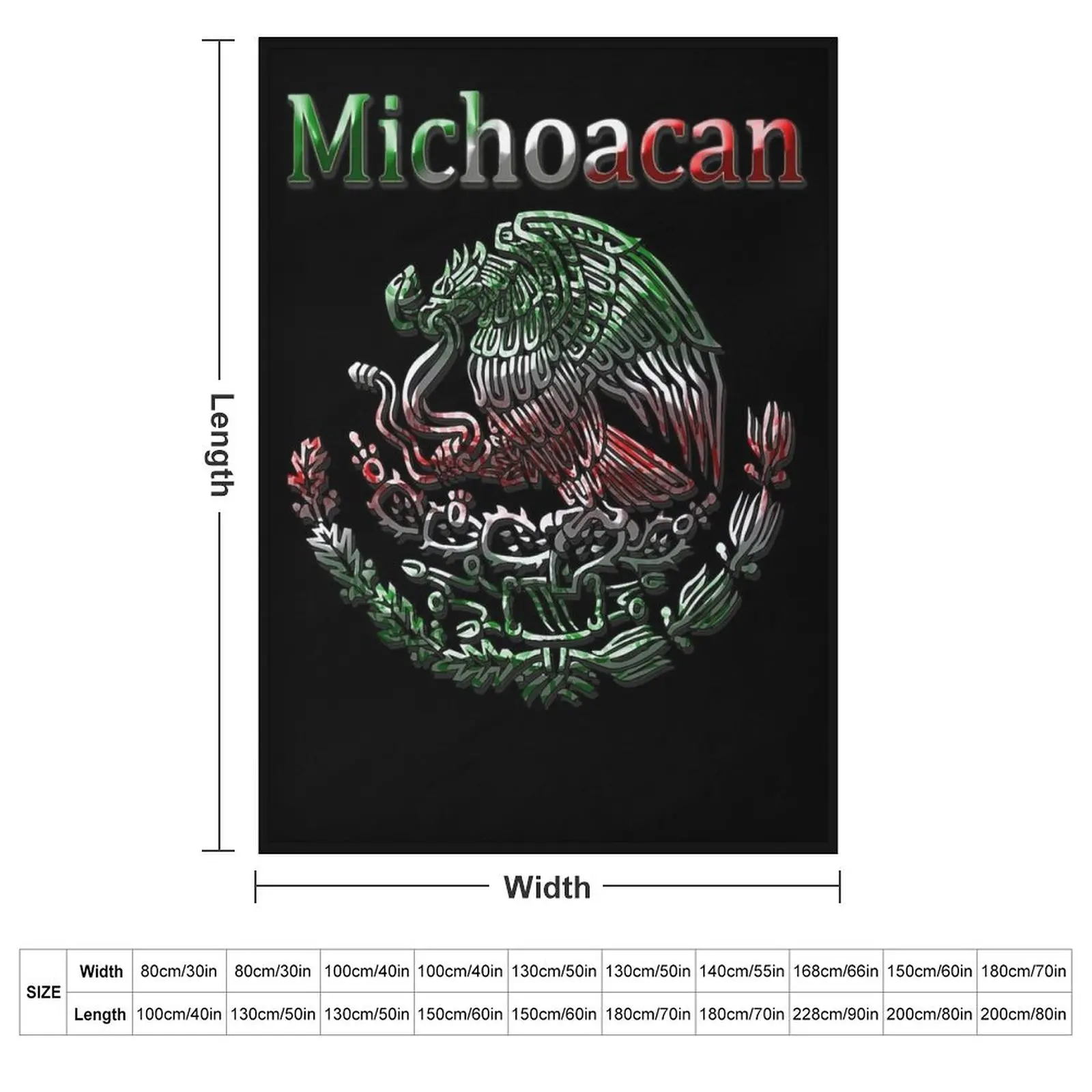 Michoacan Morelia Mexican colt flag Mexico Throw Blanket couch cozy soft plush fuzzy picnic outdoor blanket
