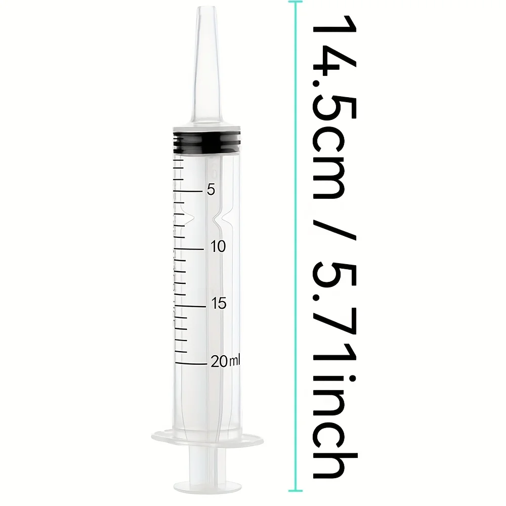30 قطعة حقنة بلاستيكية قياس السائل للراتنج والحرف اليدوية ومختبر العلوم أو تغذية الحيوانات الأليفة أو الزيت أو الغراء 20 مللي