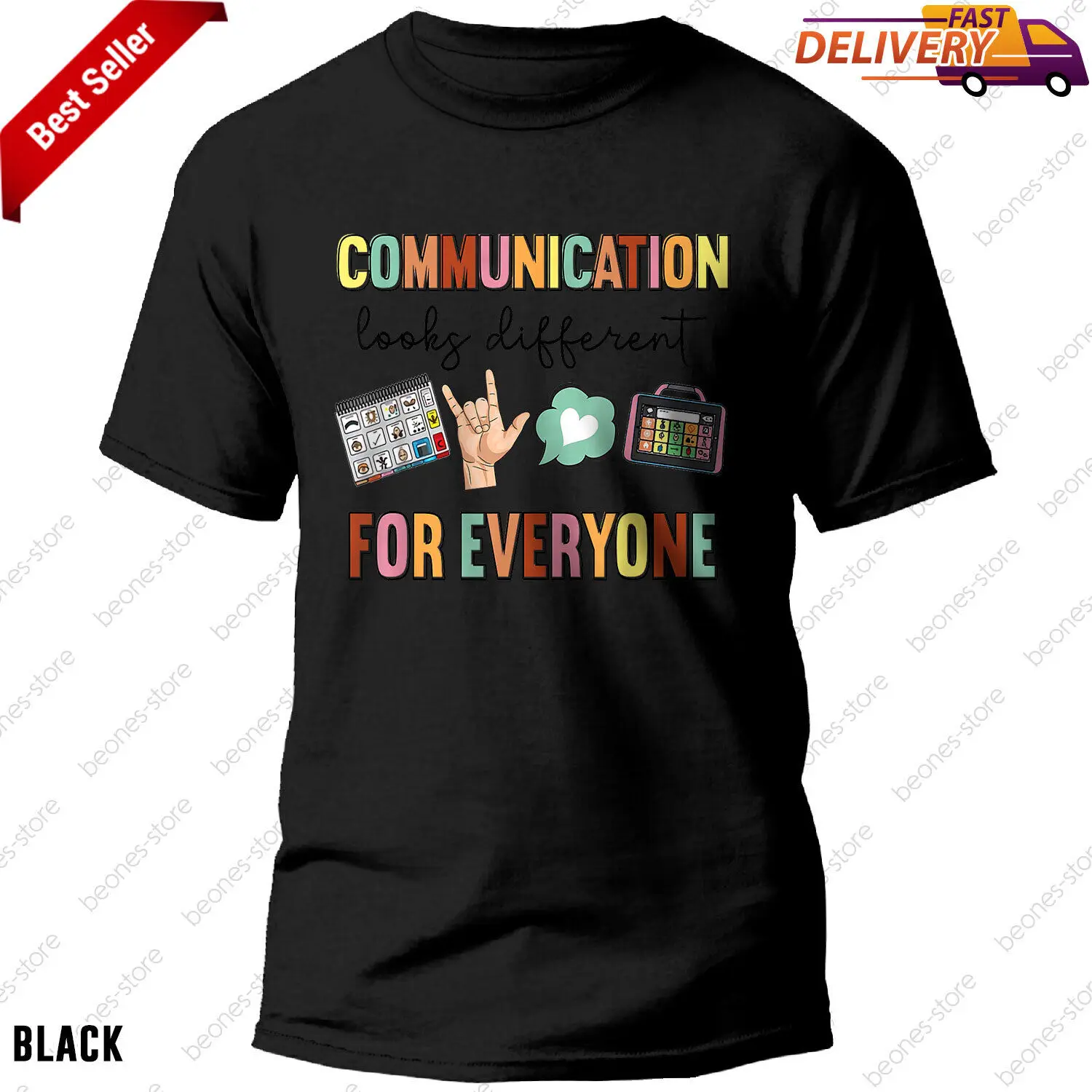 Communication Looks Different for Everyone Therapy T-Shirt for Womens