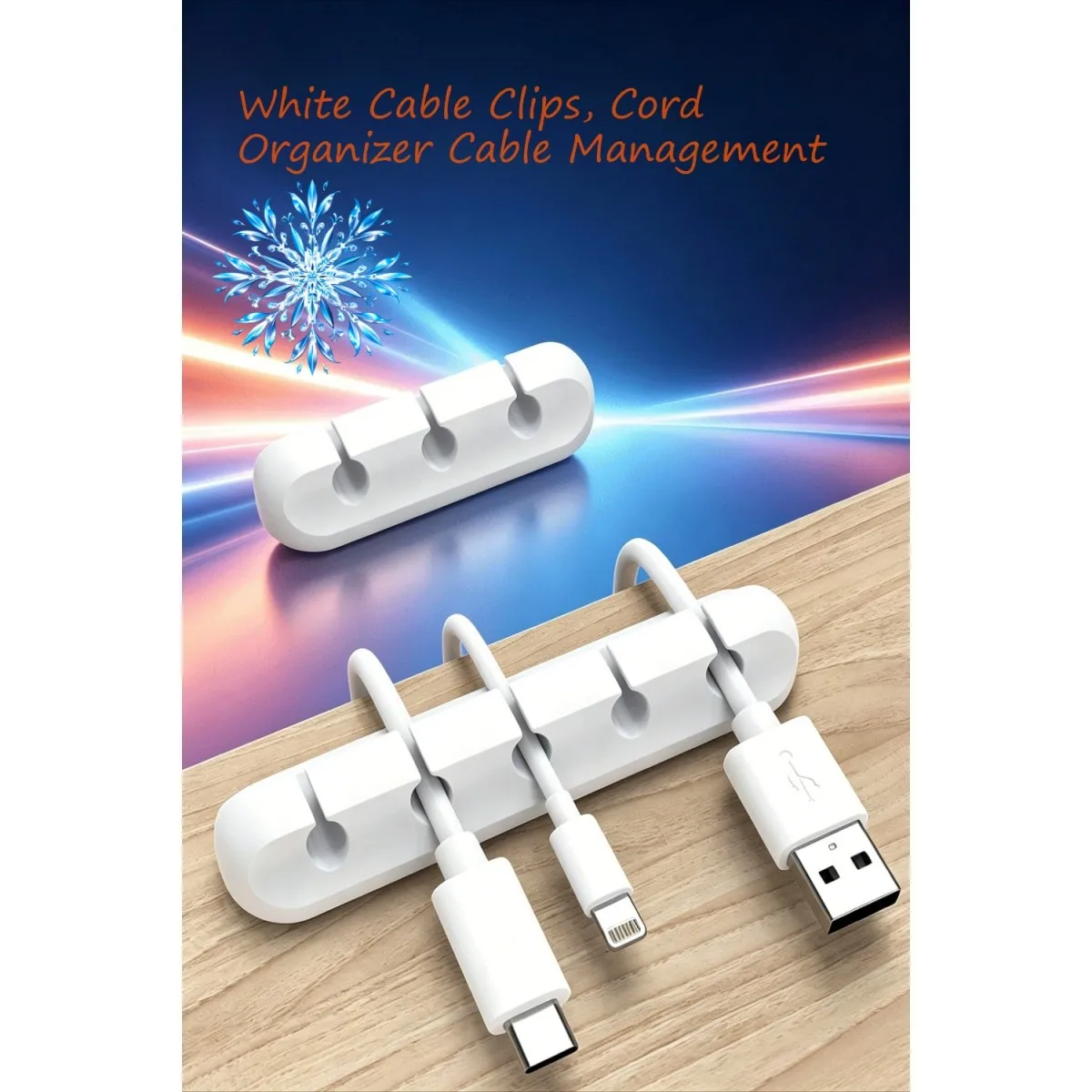 Wire fixing clip, flexible wire organizer, USB harness holder for wire management, very suitable for desktop use