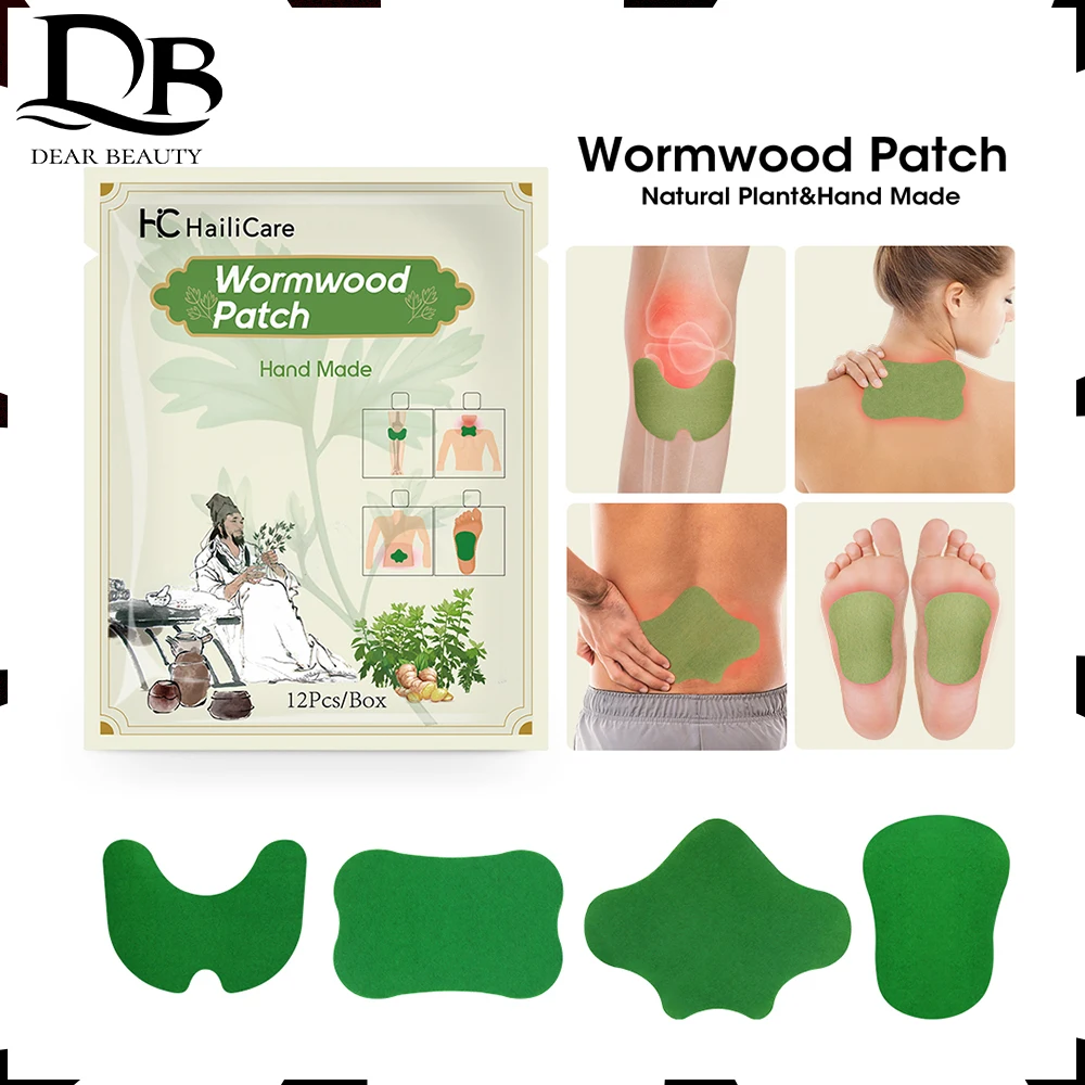 12pieces/Bag Knee Massage Wormwood Natural Plant Self-heating Relief Joint Ache Pain Foot Neck Waist Stickers Cinnamon Ginger