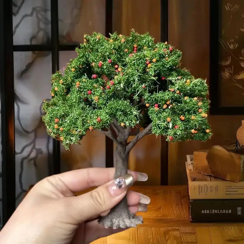 أشجار فواكه مصغرة مفصلة DIY لتخطيط النماذج، وديكور طاولة الرمل