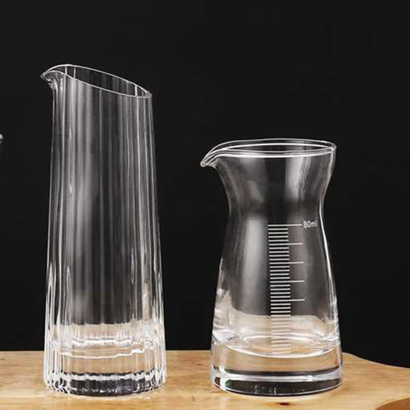 Juego de dispensador de vino de 2 piezas, 125ml, raya Vertical, transparente y 80ml con escala, herramienta para bebidas alcohólicas, juegos de Vasos Para el hogar, venta al por mayor