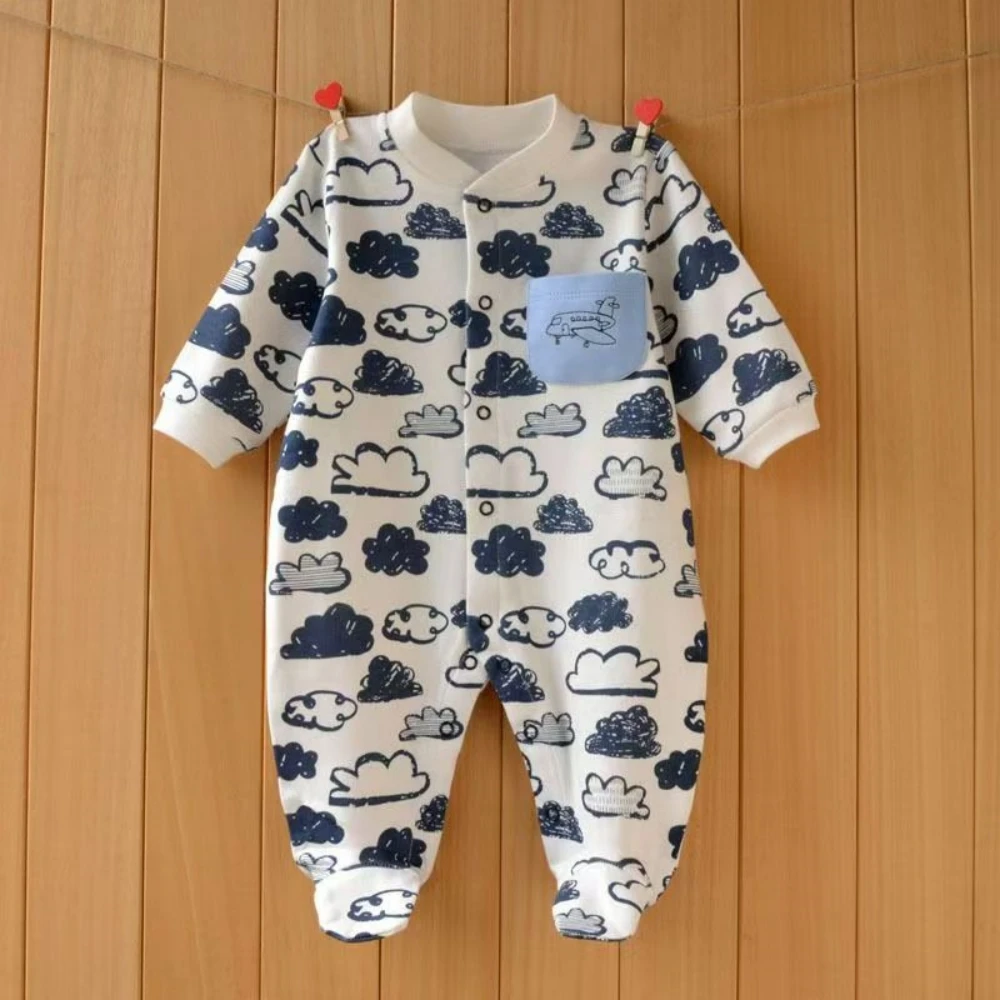 Autumn baby rompers cotton Long Sleeve boys onesies Long Sleeve 0 to 12 Month infant home clothes Footies toddler clothing