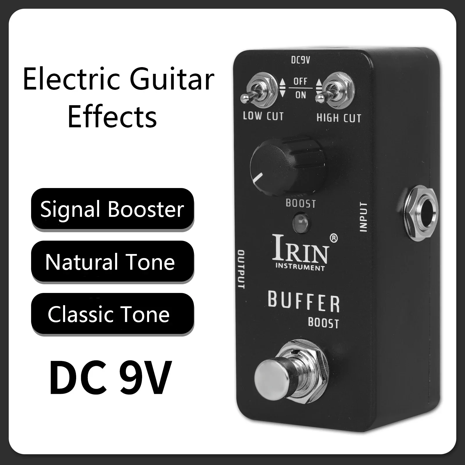 IRIN RS-21 Buffer Boost Guitar Effect Pedal Signal Booster Effects True Bypass Pedals Classic Tone Electric Guitar Accessories