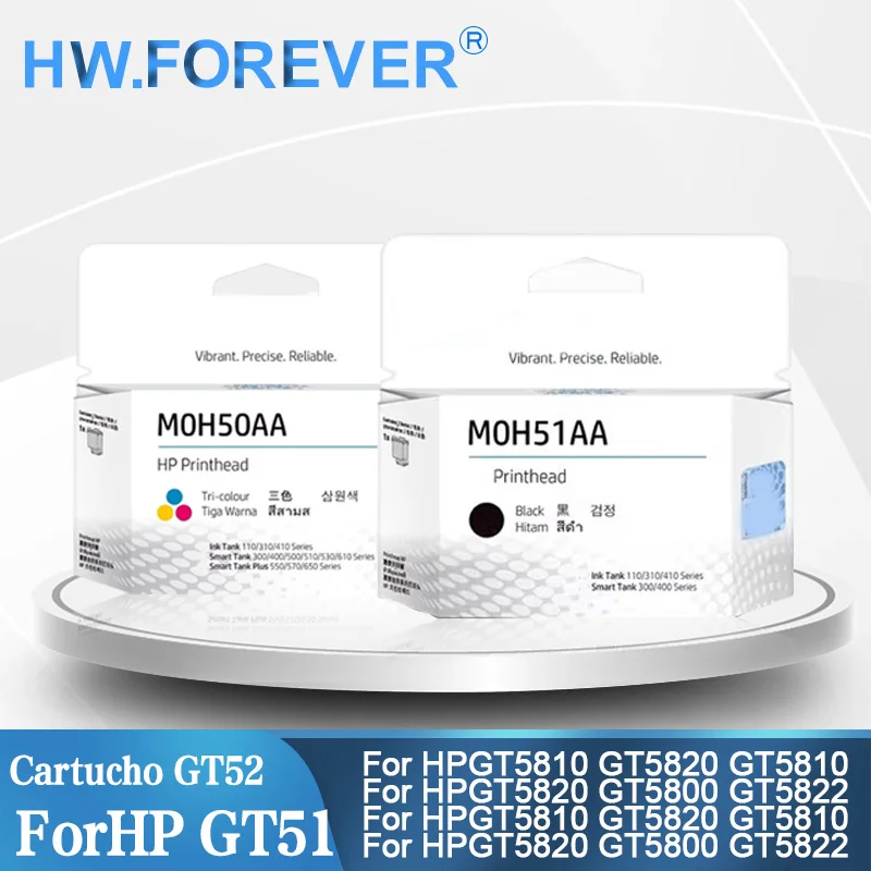 

GT51 GT52 Print Head Cartridge With Ink New M0H50A M0H51A Printhead For HP 5810 5820 GT5810 GT5820 GT5800 GT5822 3JB06AA Print