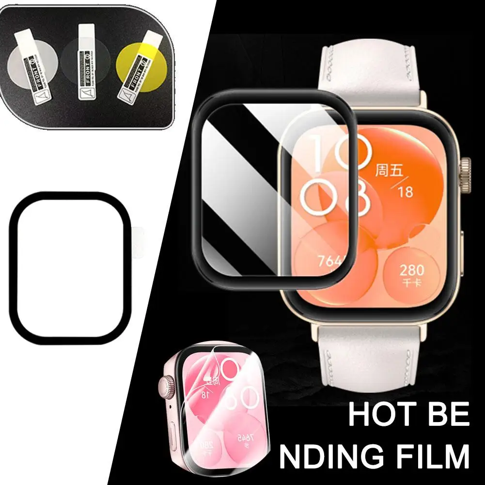 

Protective Soft Glass For Huawei Watch Fit 3 Smartwatch Full Screen Protectors On Huawey Fit3 Film Cover Strap PMMA 3D Film B9I1