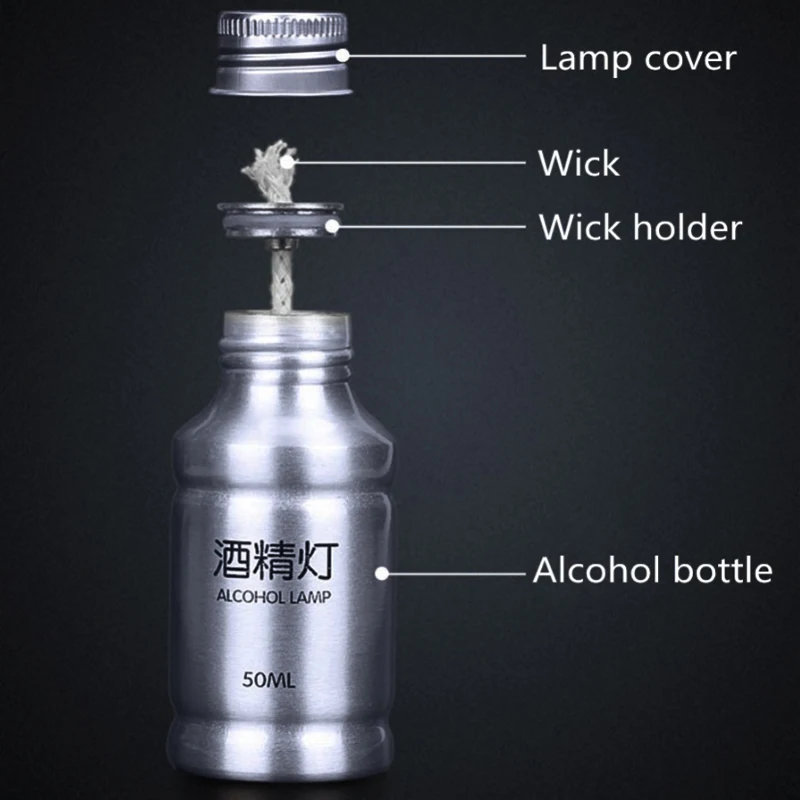 25-150ml stufe lampada ad alcool lampada bruciatore in lega di alluminio strumento di laboratorio chimico per escursionismo all'aperto Pinic liquido nuovo di zecca