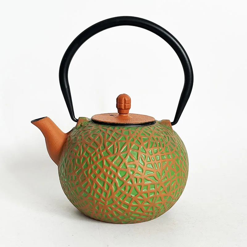 Japanese 900ml Hami melon Cast Iron Teapot With Strainer Tetera Tetsubin Tea Kettle Tea Maker For Boiling Water Decor Ornament