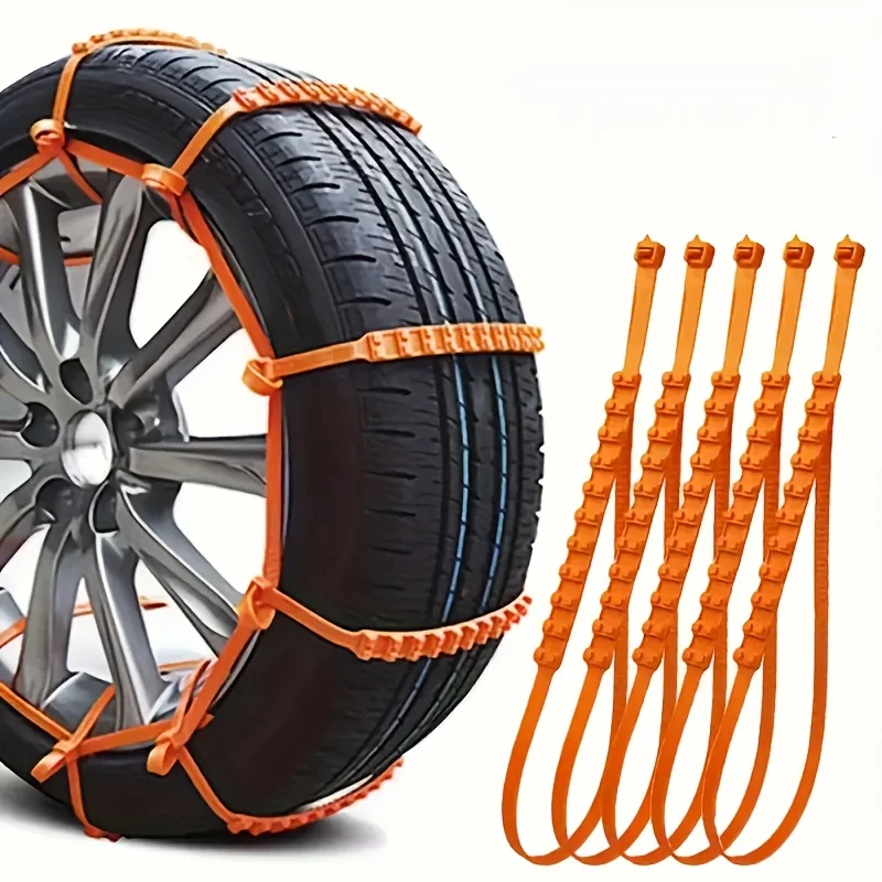 10 Anti-ski Chains for Car TyresAdjustable Polyamide Tyre Traction Chains for Snow and Ice RoadsWinter Safety Traction Tracks