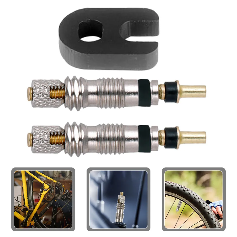 

2Pcs Tubeless Valve Cores Replacement Set with Dedicated Removal Tool for Road Bike French Valve Stem Performance