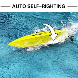 SR65 Brushless RC Boat with 37MPH High-Speed Racing Self-Righting & Reverse Function (792-5) RTR
