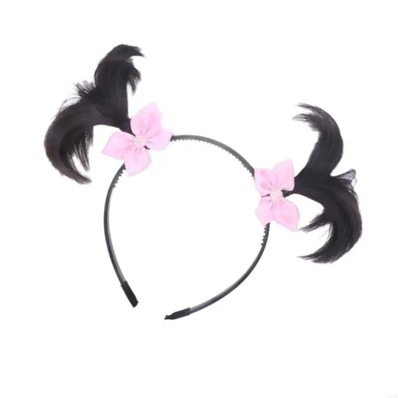 

195E Детское плетеное украшение для шиньона с бантиками для детей от 3 до 10 лет. Легкий уход.