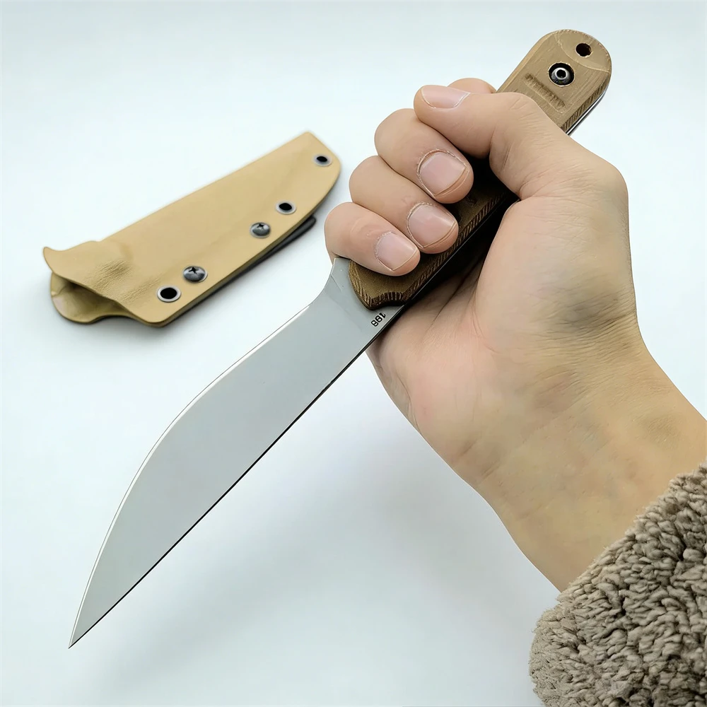 Excellent Outdoor Fixed Blade Knife with Kydex Sheath - Features 8Cr13MoV Steel and G10 Handle for Camping Hunting Hiking Use