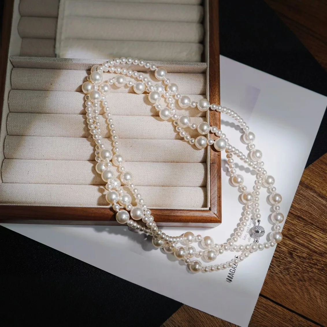 

【Gift Free】Multi-Way Wear Layered Long Pearl Beaded Sweater Necklace Minimalist Luxury Versatile Women Jewelry