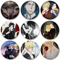 58mm Anime Moriarty The Patriot Round Pins Cartoon Brooches Badge for Backpack Clothes Bag Decoration Jewelry Accessories Gifts