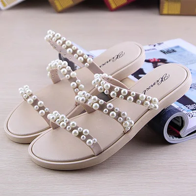 Women Slippers Low Top Summer New Thick Fashion Bottom Rivet Designer Rome Home Casual Non Slip Wear Resistant Beach Slippers