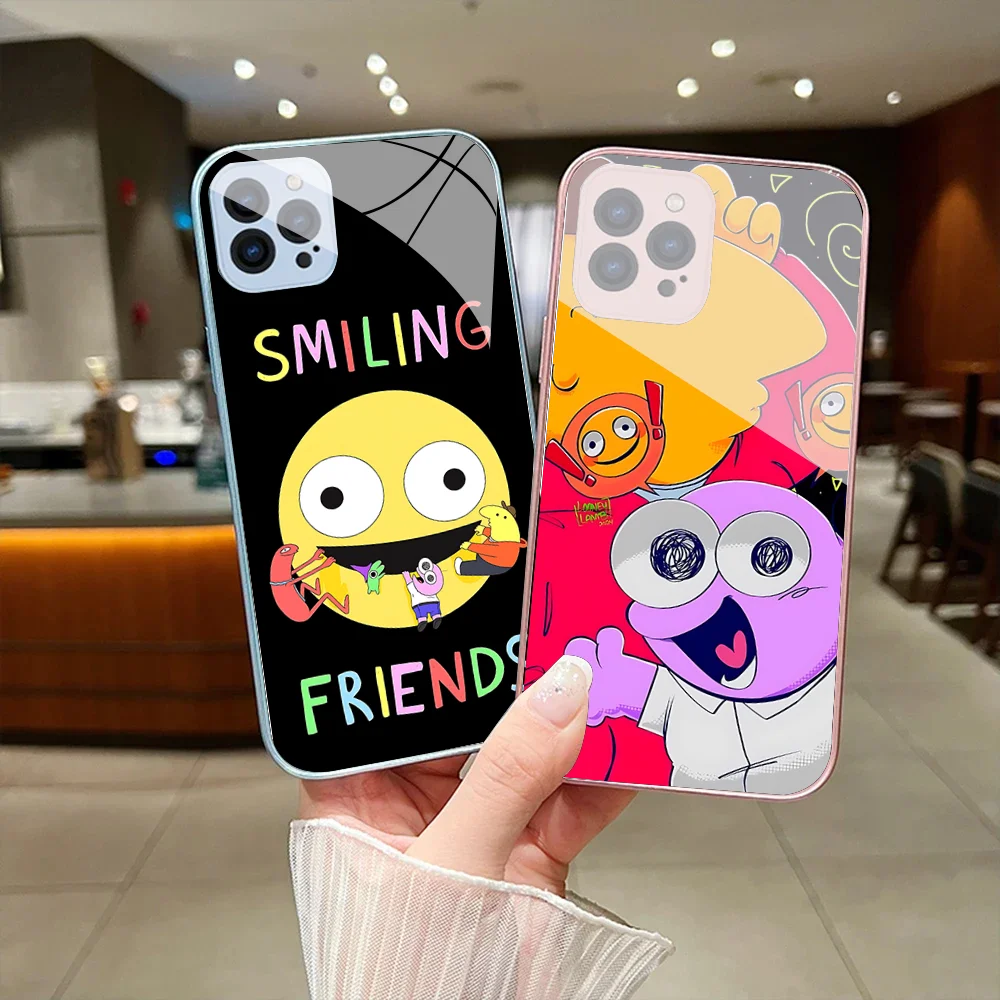 S-SmilingS-H-Friends Phone Case For IPhone 15 14 13 12 Mini 11 Pro Max X XS XR 6 7 8 SE Plus Glass Hard Cover