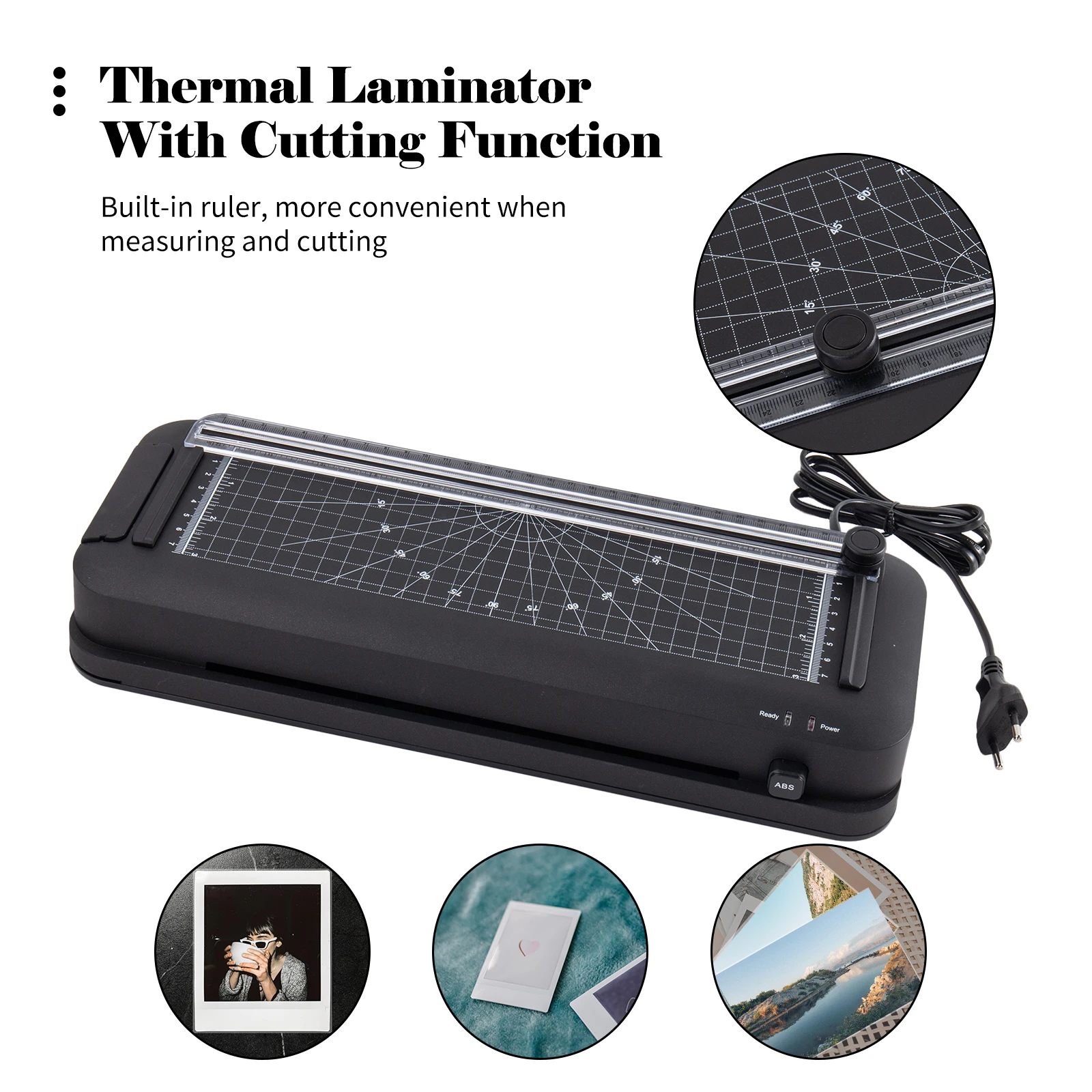 A4 Laminator Machine Thermal Laminator Desktop with Laminating Punching Paper Cutting Function Automatic Laminator Paper Trimmer