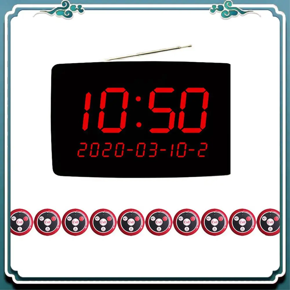 Easy To Use Wireless Pager Waiter Calling System Paging Button With LED Display For Restaurant Cafe Bar Customer Service