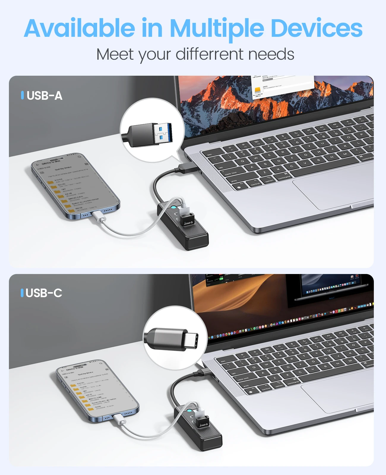 ORICO 3 w 1 5Gbps USB 3.0 Type – Desk Setup Hub recenzja i cena