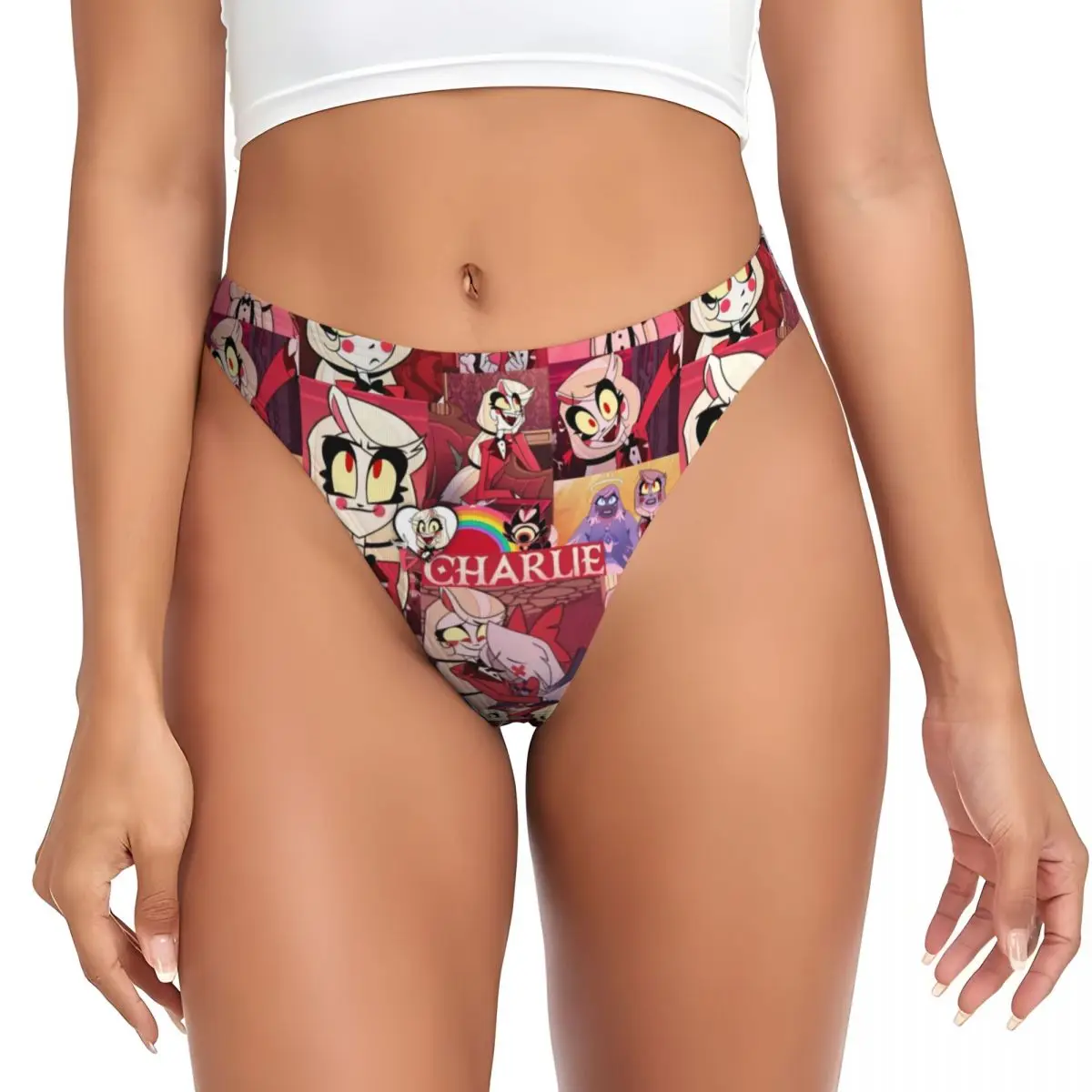 

Custom Charlie Morningst Wuth Friends G-string Thong Women's Breathable Stretch Hazbins Hotels Panties Underwear