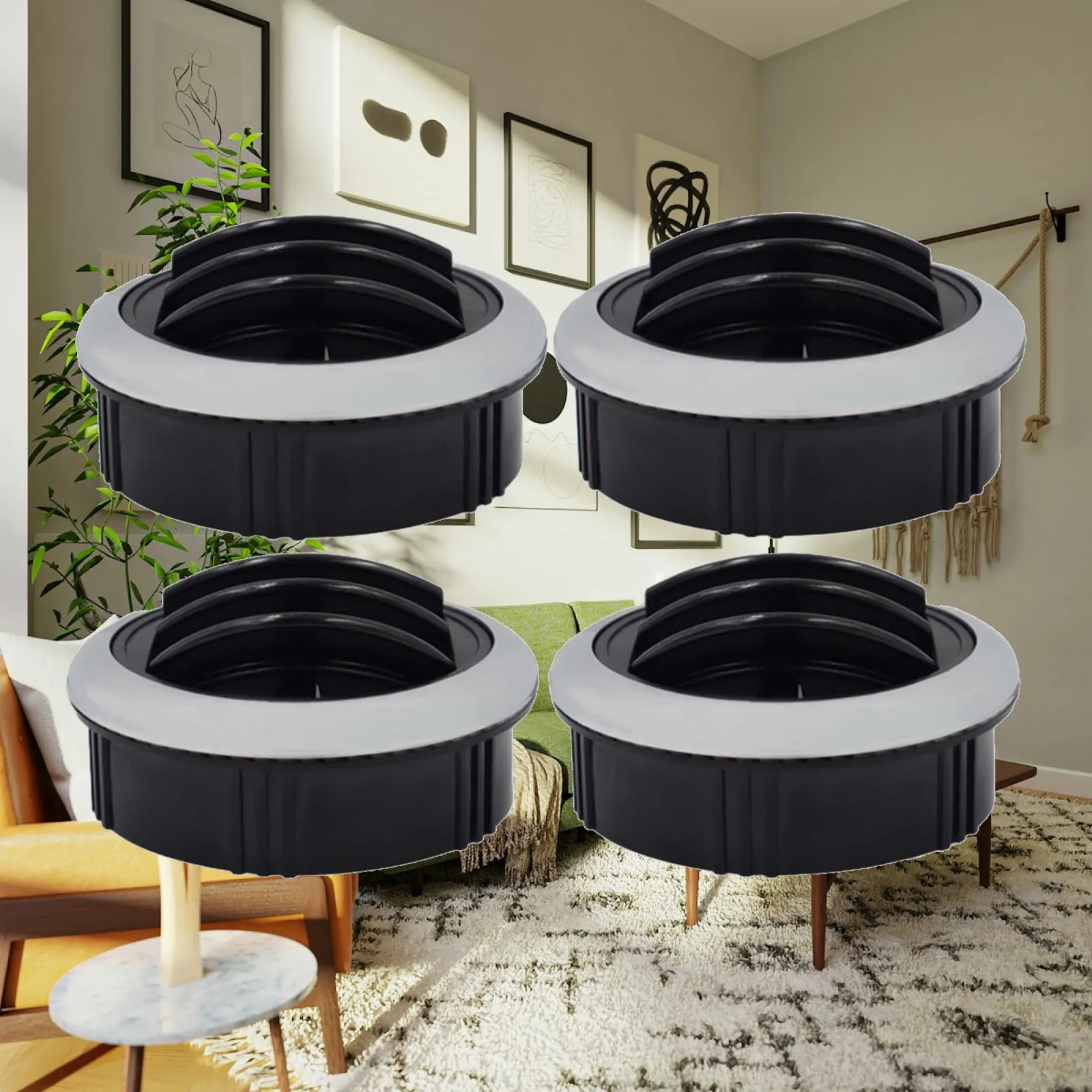 4x RV Boat Yacht Dashboard Air Vent Accessory Replace Parts Easily Install Universal Deflector for Marine Boat Bus Yacht