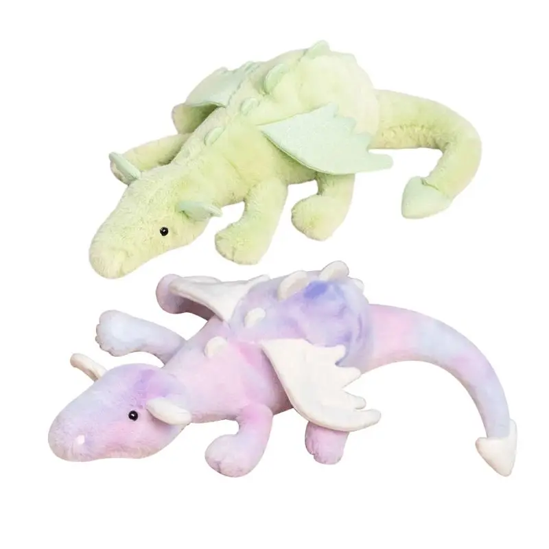 Kawaii New High Quality Simulation Snow Dragon Colorful Plush Toys Soft Wing Doll Birthday Gift Home Decor