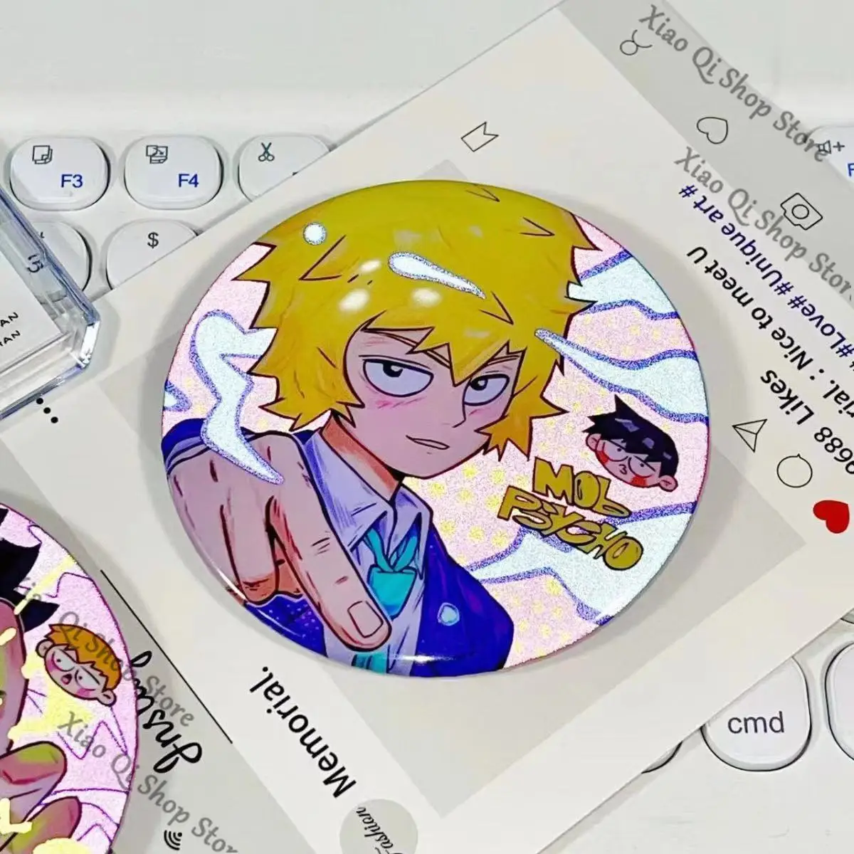 Mobu Saiko Hyaku Mob Psycho 100 アニメ高精細バッジ花沢テルキ霊幻アルタカ二次要素漫画ギフト