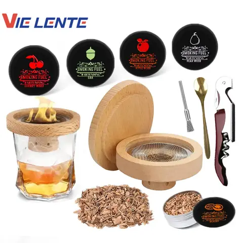 프리미엄 칵테일 스모커 키트 (위스키 & 버번 음주자용) - 올드 패션드 칵테일에 이상적인 칵테일 드링크 인퓨저 세트