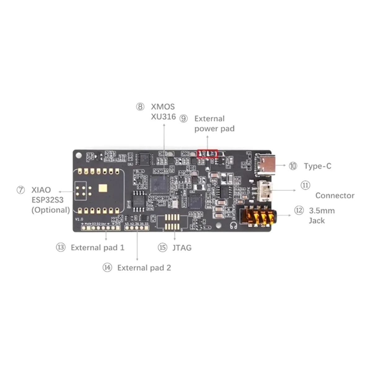 ABJZ ReSpeaker Lite AI Placa de desenvolvimento de algoritmo de processamento de fala 2 matriz de microfone com alto-falante