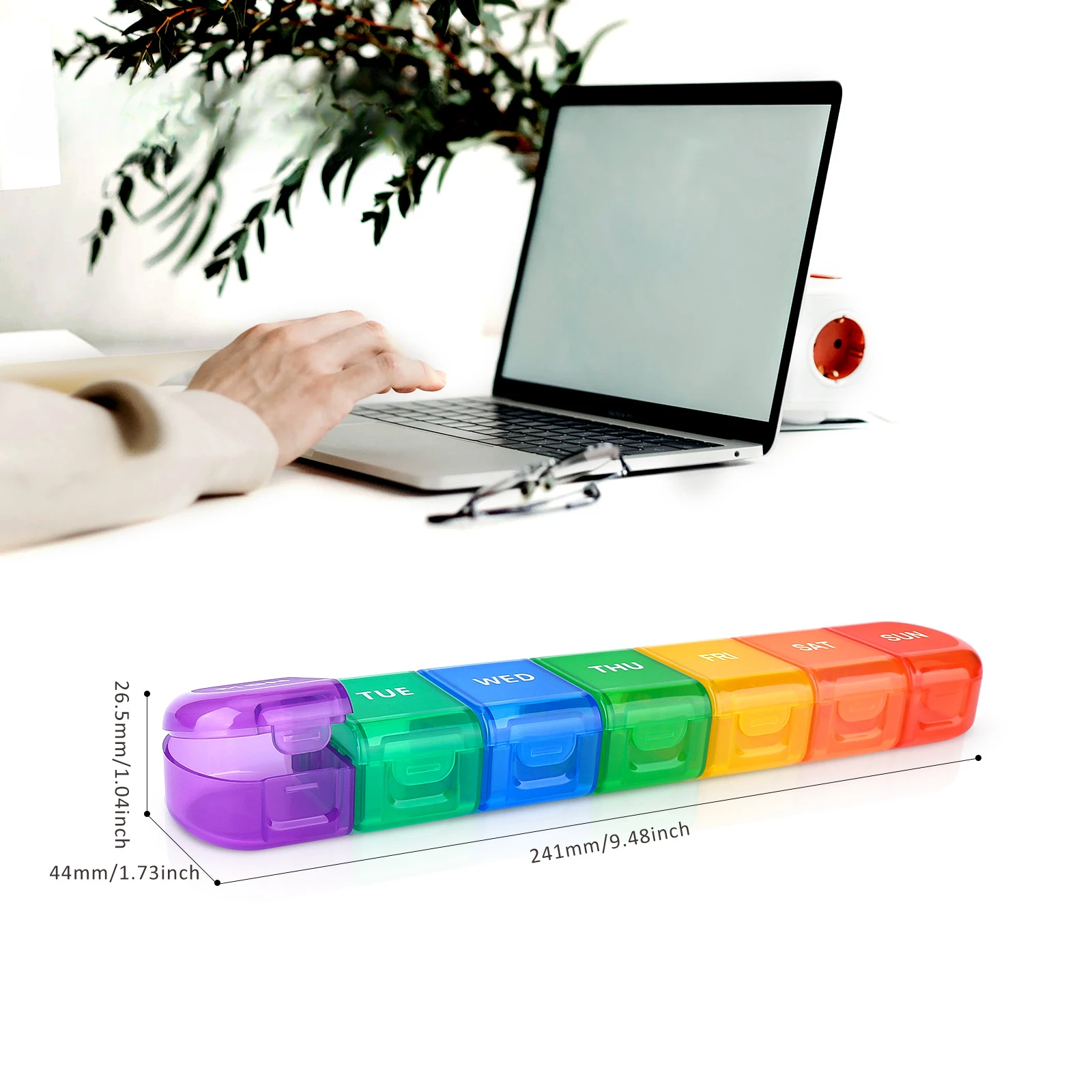 1pc Weekly7-Day Pill Organizer, Vitamin Case, Medium Compartments, Morning Afternoon Medicine Box Pill Storage Color May Vary,