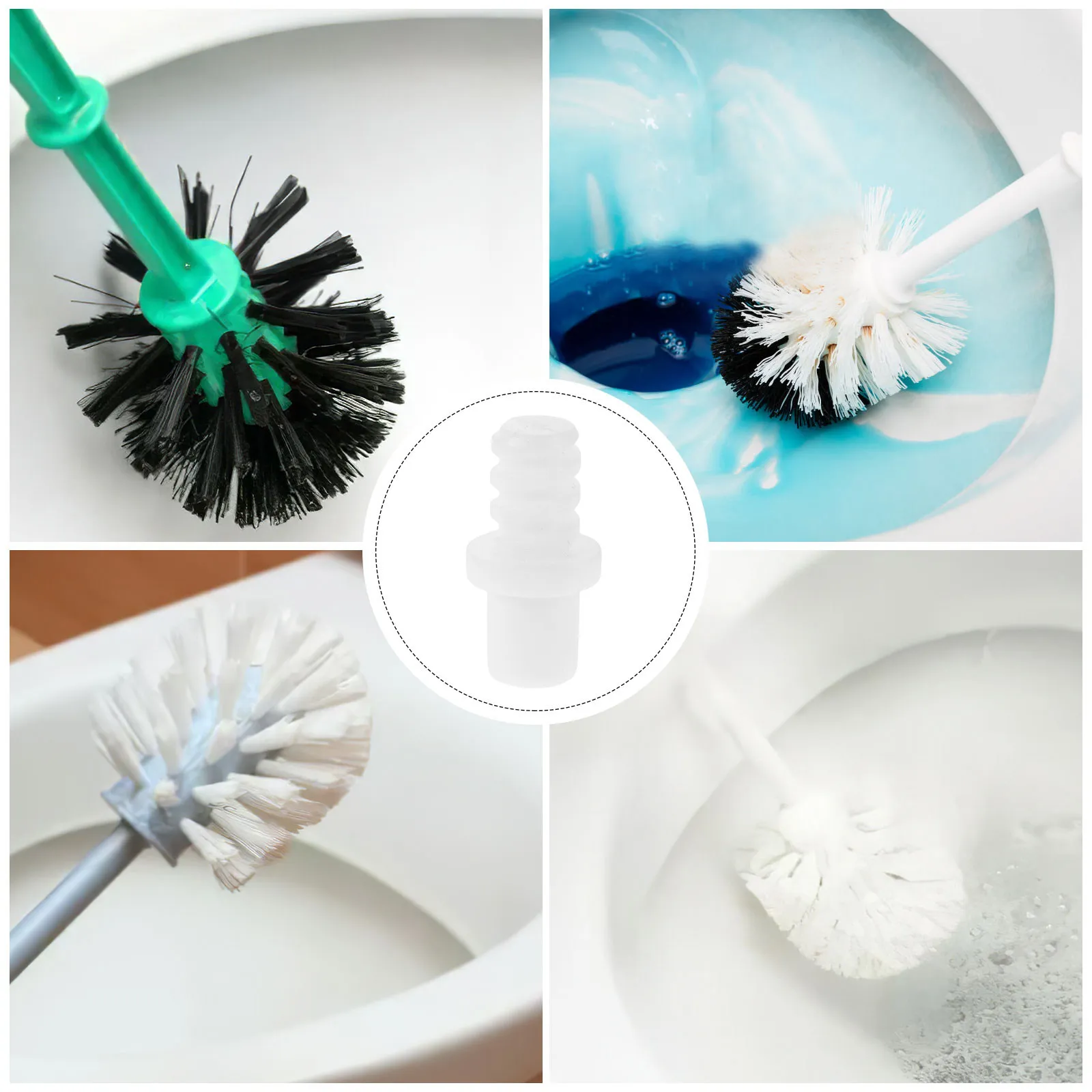 20Pcs Toilet Brush Handle Fixing Connector Spiral Joint Adapter for Brush Head Replacement Enhanced Stability Ergonomic Cleaning