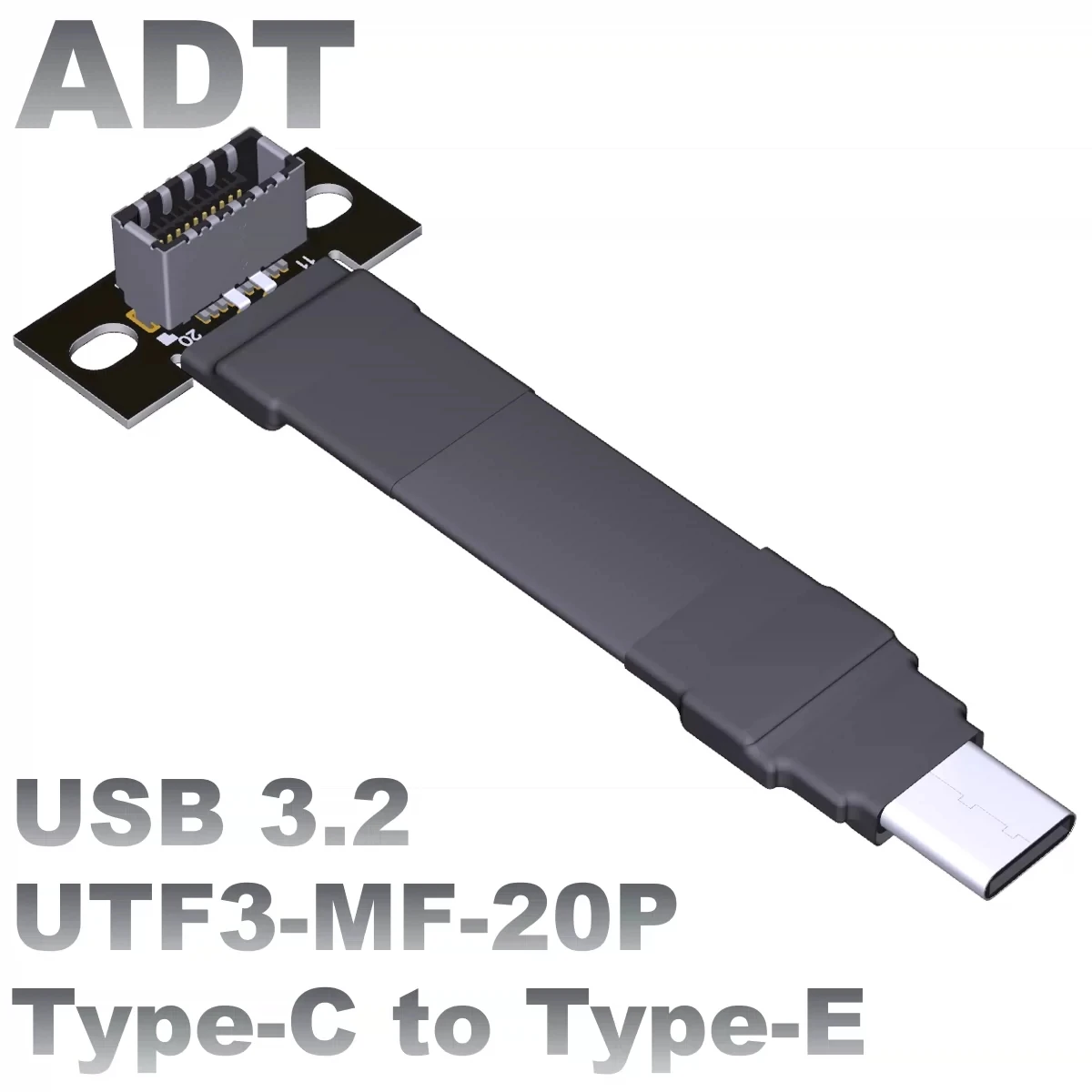 20Gbps USB 3.2 Gen2 Type C To 19/20P Type E Male Female Up Down Angled Flat Ribbon Cable Adapter for ITX ATX Motherboard A4 Case