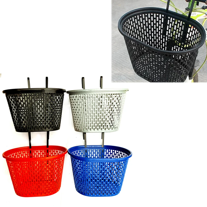 Bicycle Hook Basket Durable Hollow Plastic Storage Detachable Hanging Basket Large Capacity Front Basket Bicycle Accessories