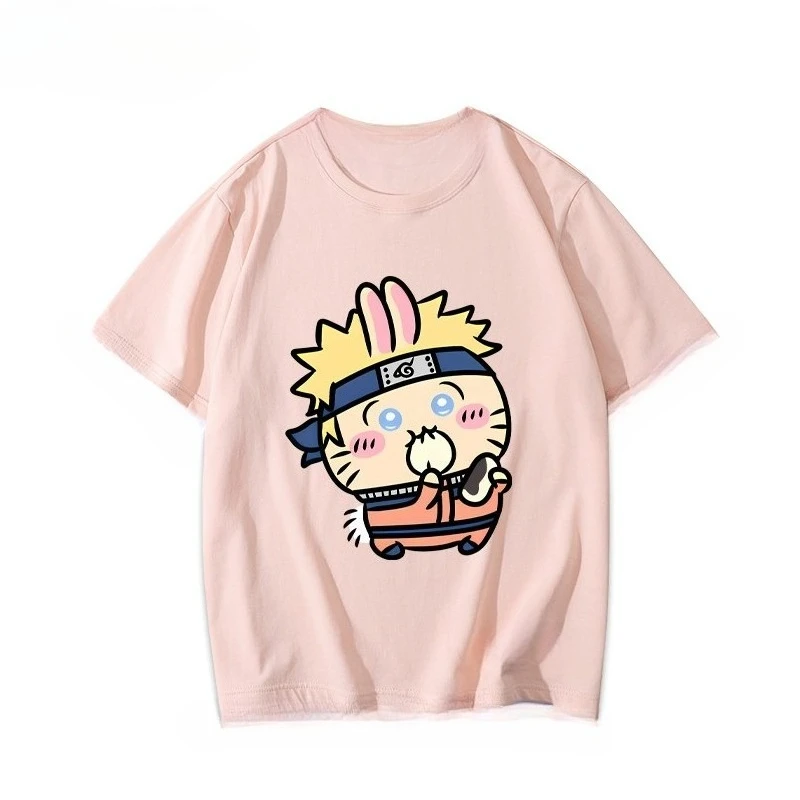 Chiikawa Niedliches Cartoon-Grafik-T-Shirt, Sommer Unisex Lässiges, lockeres Kurzarm-Oberteil im Anime-Stil für den Alltag – Detail 11