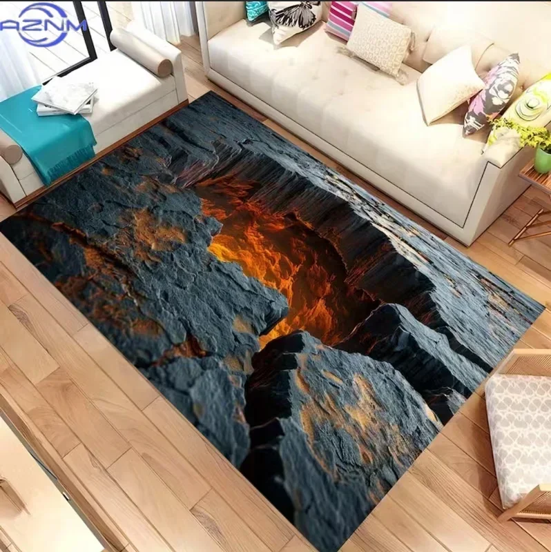3D Giant Carpet Crack Deep Hole Illusion Optical Illusion Living Room Decoration Gift Carpet Suitable for Gifts for Mother's Day