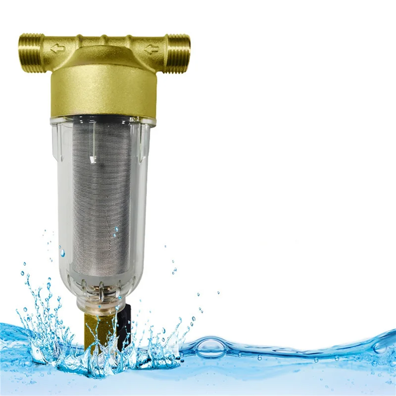 

B59B-2X вращающийся фильтр от осадков, многоразовый фильтр для предварительной воды от осадков для всего дома, 40-60 микрометров, фильтр для воды для всего дома