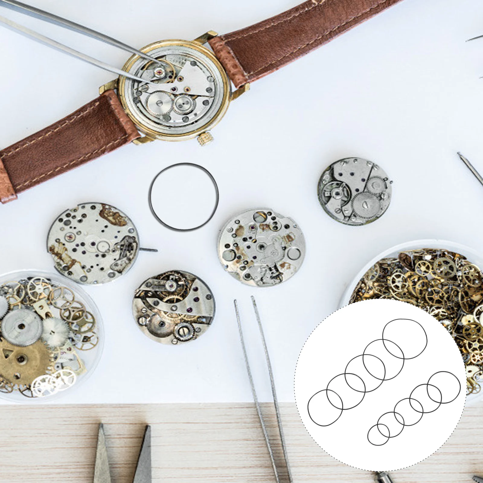 200 Pcs Watch Seal Gasket for Rubber Gaskets Seals Durable Sealing Rings Back Kit