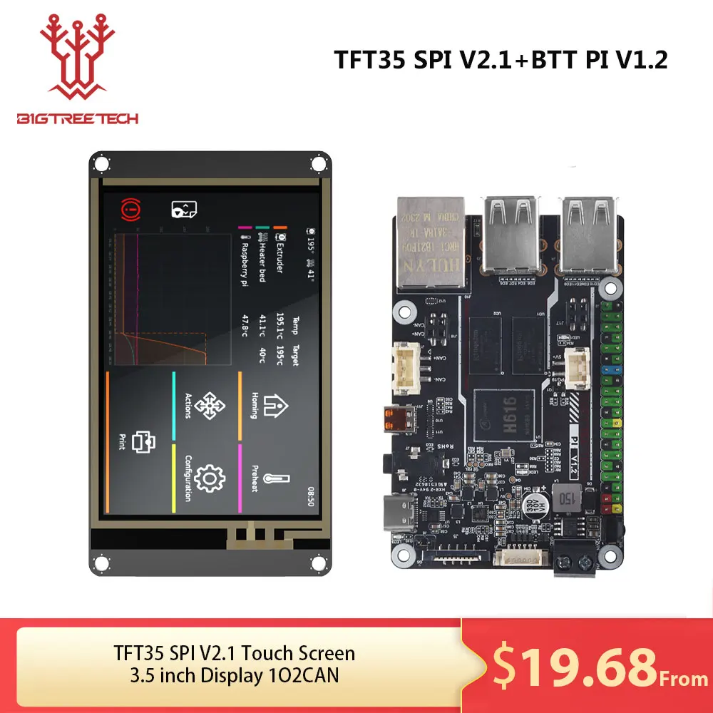 

BIGTREETECH TFT35 SPI V2.1 Touch Screen 3.5 inch Display IO2CAN 3D Printer PI V1.2 For BTT Manta M8P M4P Board CB1 Klipper Board