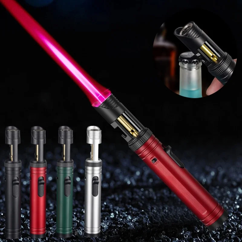 

New Metal High-temperature Large Capacity Bottle Opener Lighter, Windproof Turbine Inflatable Camping Welding Gun Lighter