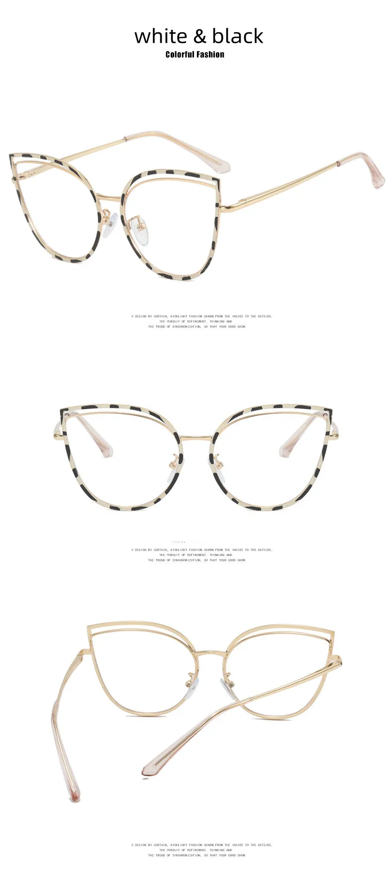 Neue Leoparden-Brille mit Blaulichtfilter und Weitsichtkorrektur für Damen, Metallrahmen, Katzenaugen-Design, photochromatisch, verschreibungspflichtig, Computerbrille – Detail 7