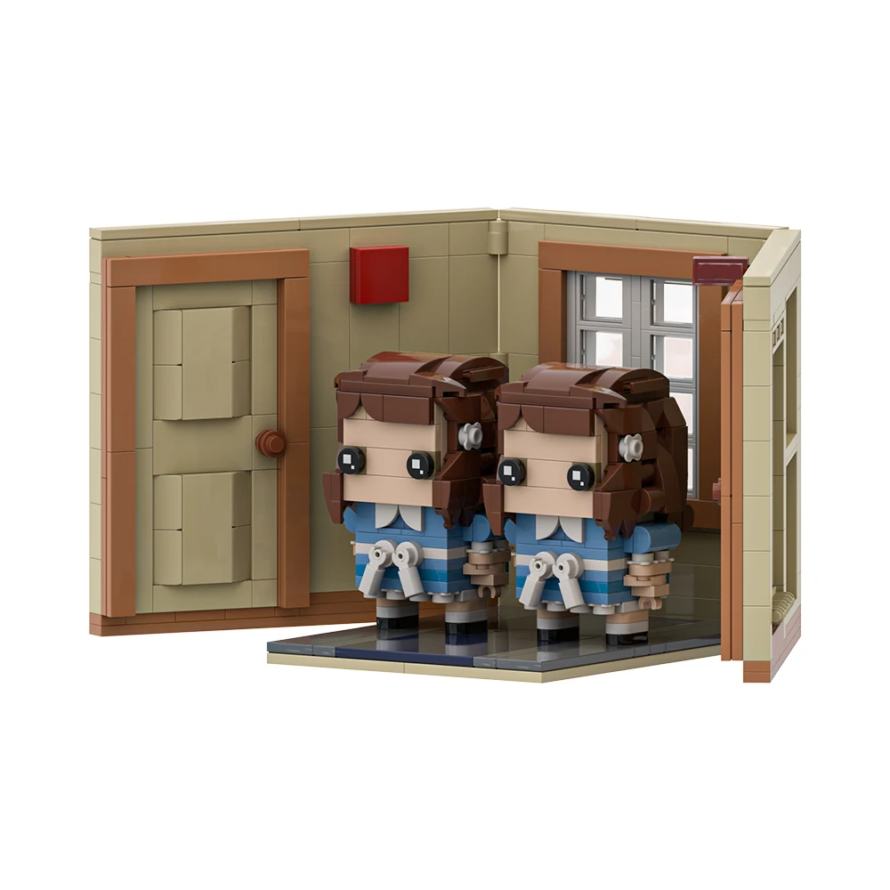 

Gobricks MOC Horror Movie The Shining Twin Figure BrickheadZ Building Blocks Horror Twin Girls Doll Bricks Model Toys Kids Gifts