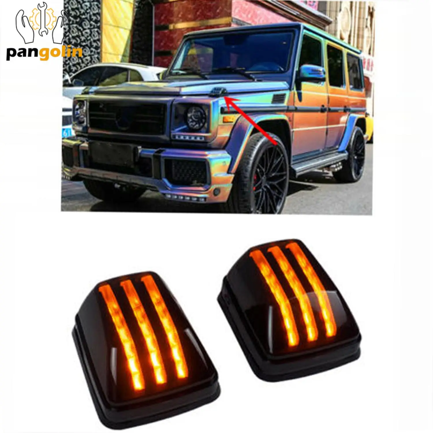 

2Pcs W463 Dynamic LED Turning Signal Lamp for Mercedes Benz G-Class g500 g63 Car Replacement Accessories With 3 Moths Warranty