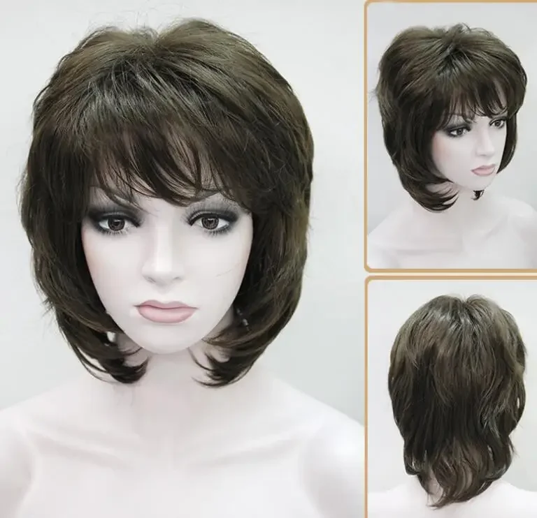 Fashion Short Light Brown Curly Wig For Women’s Christmas Halloween Cosplay Costume Party Wigs